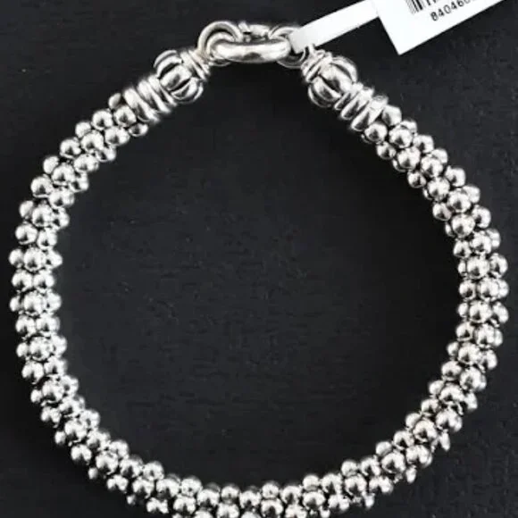 LAGOS Signature Silver Caviar Bracelet I 9mm 925 Sterling Sz M 7.5" Unisex  NWT - Picture 16 of 16
